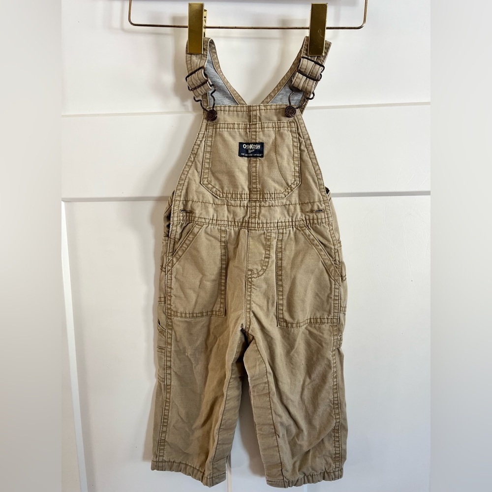 OshKosh B'gosh Tan Kids Overalls 18 mth lightly lined